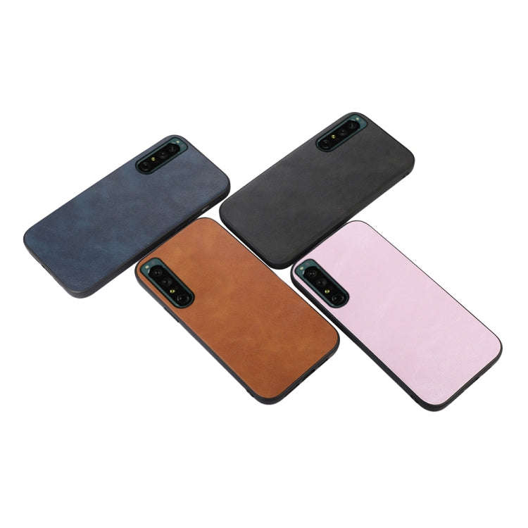 For Sony Xperia 1 IV Cowhide Texture PU Phone Case(Pink)