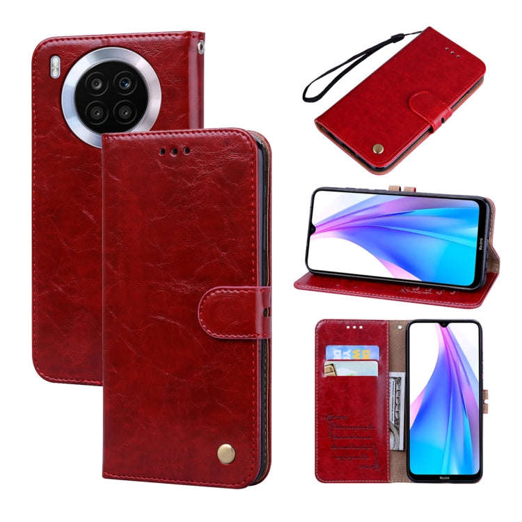 For Huawei nova 8i Oil Wax Texture Leather Phone Case(Red)