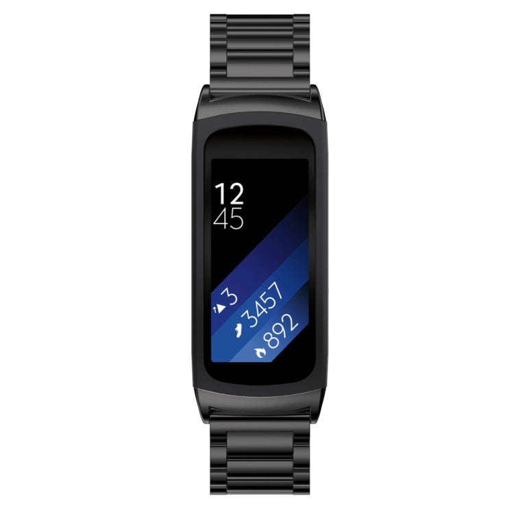 For Galaxy Gear Fit 2 & R360 Three Pearl Steel Watch Band(Black)