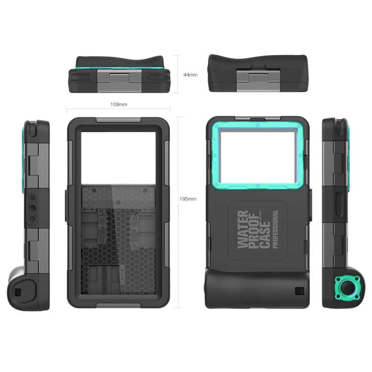 RedPepper 2nd Generation Diving Waterproof Protective Case, Waterproof depth: 15m(Black + Blue)