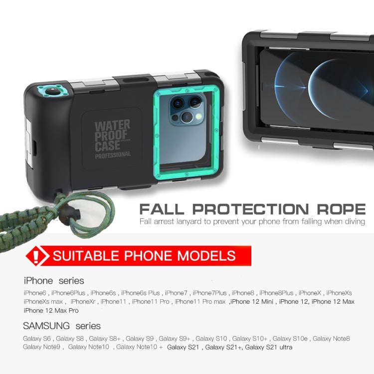RedPepper 2nd Generation Diving Waterproof Protective Case, Waterproof depth: 15m(Black + Blue)