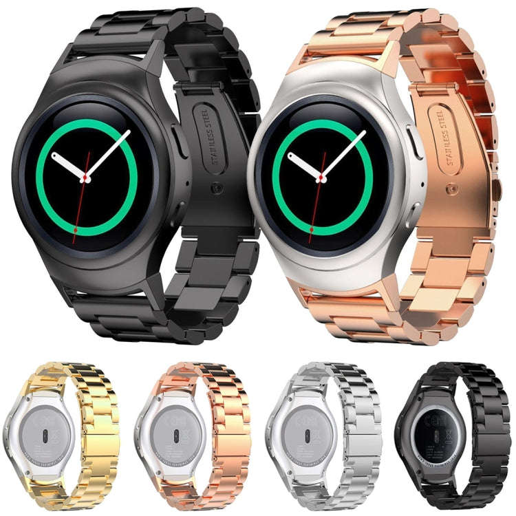 For Galaxy Gear S2 & R720 Three Pearl Steel Watch Band(Rose Gold)