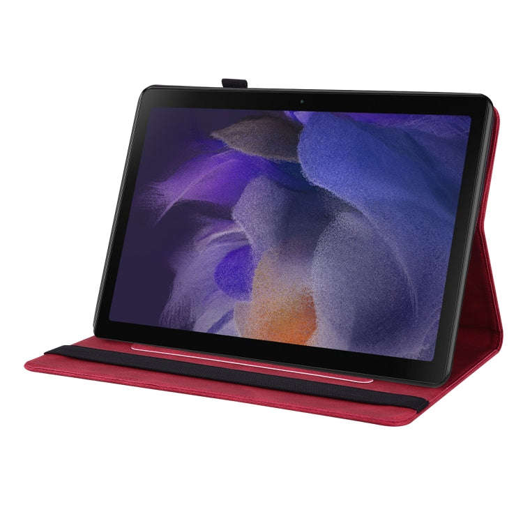 For Realme Pad Butterfly Flower Embossed Leather Tablet Case(Red)