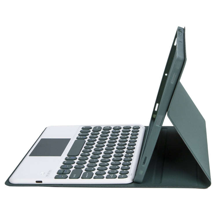 YA700B-A Candy Color Skin Feel Texture Round Keycap Bluetooth Keyboard Leather Case with Touchpad...