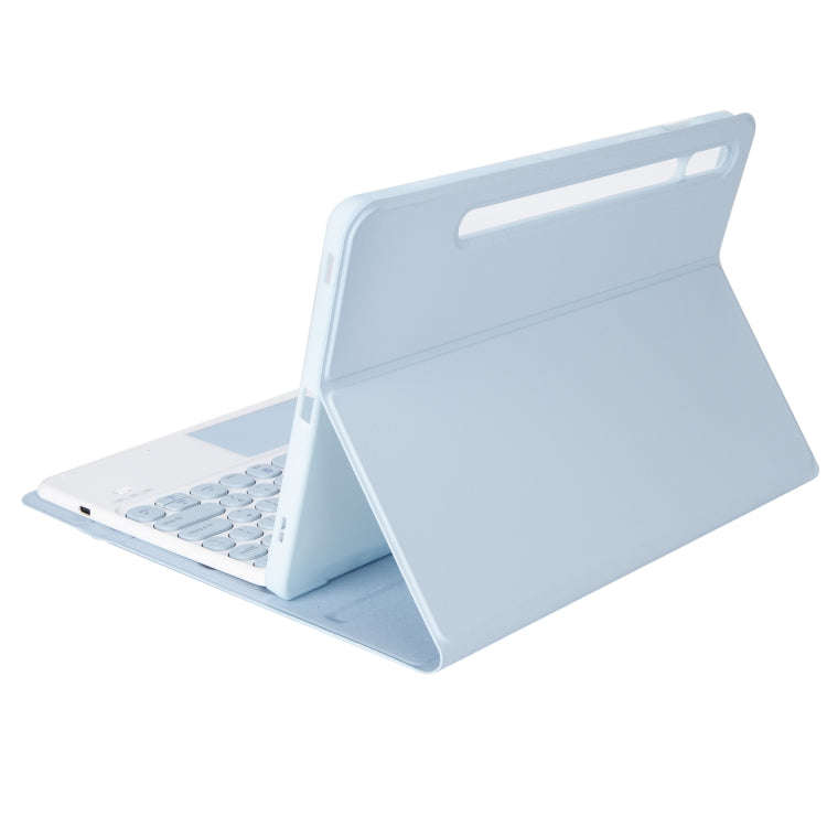 YA700B-A Candy Color Skin Feel Texture Round Keycap Bluetooth Keyboard Leather Case with Touchpad...