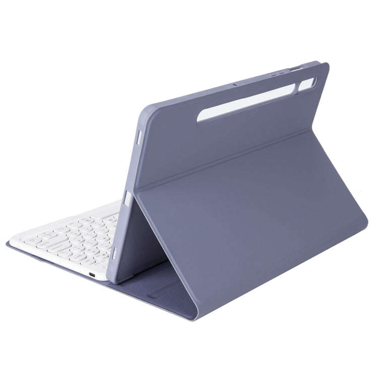 YA610B Candy Color Skin Feel Texture Round Keycap Bluetooth Keyboard Leather Case For Samsung Gal...