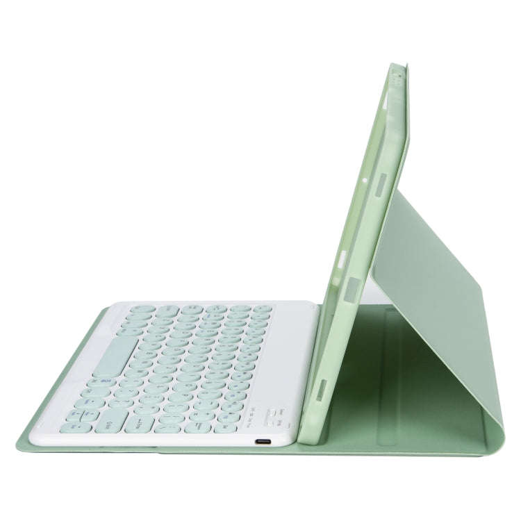 YA08B Candy Color Skin Feel Texture Round Keycap Bluetooth Keyboard Leather Case For Samsung Gala...