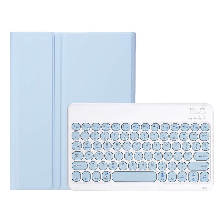 YA08B Candy Color Skin Feel Texture Round Keycap Bluetooth Keyboard Leather Case For Samsung Gala...
