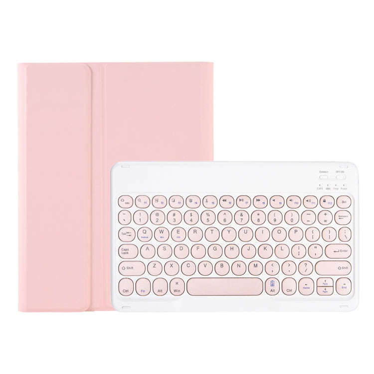 YA700B Candy Color Skin Feel Texture Round Keycap Bluetooth Keyboard Leather Case For Samsung Gal...