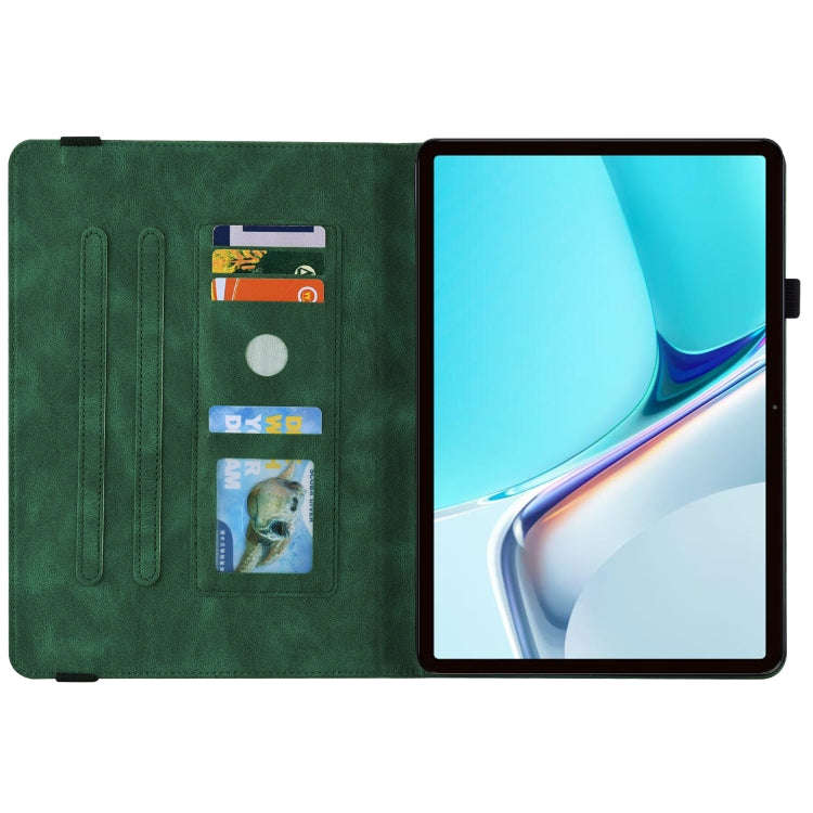 For Huawei MatePad 11 2021 Butterfly Flower Embossed Leather Tablet Case(Green)