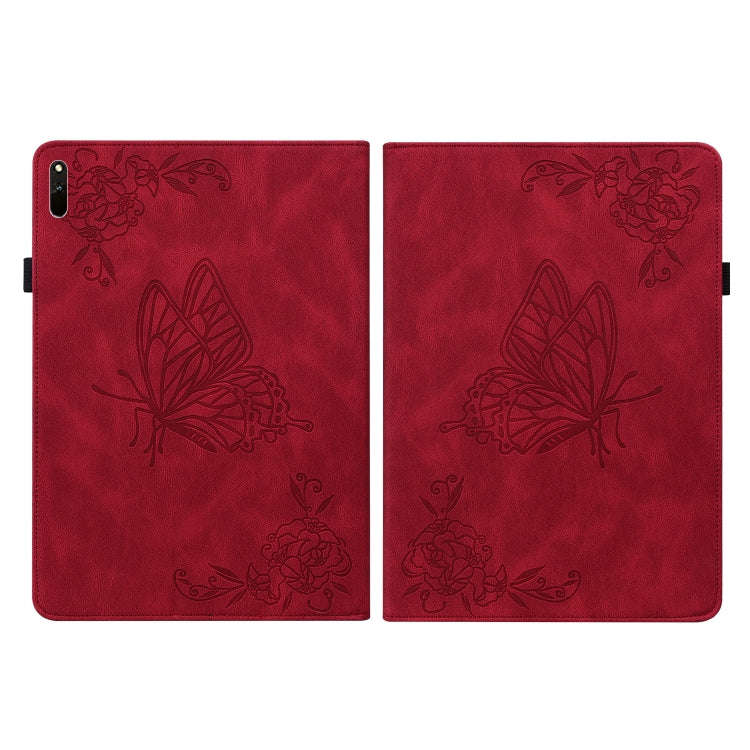 For Huawei MatePad 11 2021 Butterfly Flower Embossed Leather Tablet Case(Red)