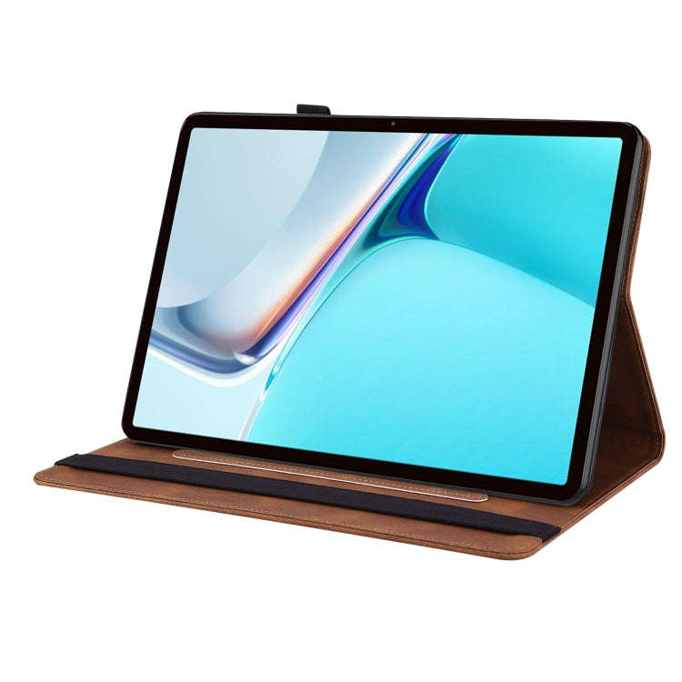 For Huawei MatePad 11 2021 Butterfly Flower Embossed Leather Tablet Case(Brown)