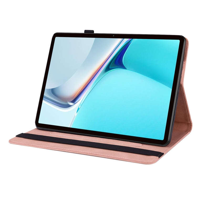 For Huawei MatePad 11 2021 Butterfly Flower Embossed Leather Tablet Case(Rose Gold)