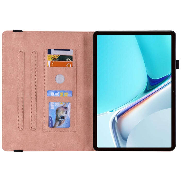 For Huawei MatePad 11 2021 Butterfly Flower Embossed Leather Tablet Case(Rose Gold)