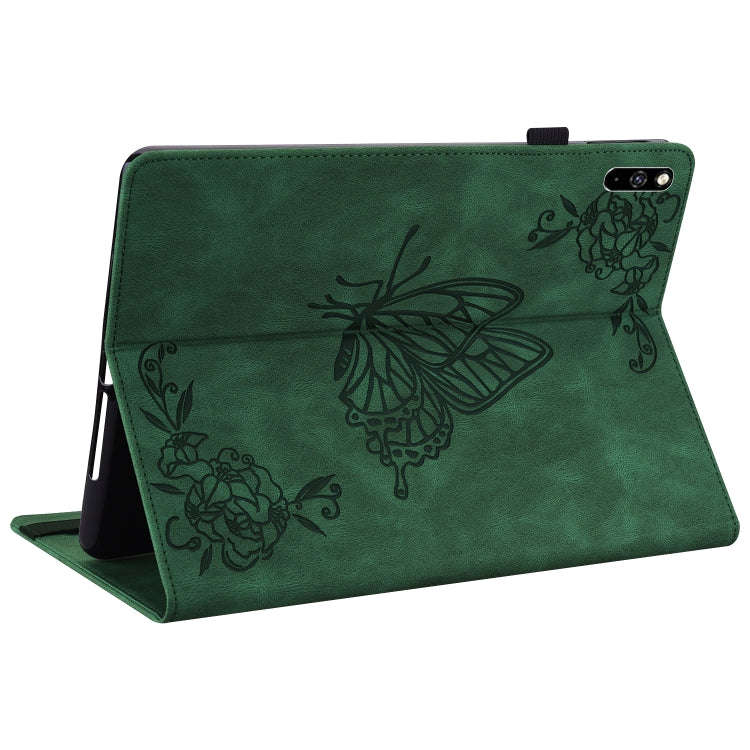 For Huawei MatePad Pro 10.8 2021 Butterfly Flower Embossed Leather Tablet Case(Green)
