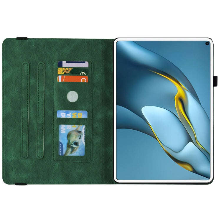 For Huawei MatePad Pro 10.8 2021 Butterfly Flower Embossed Leather Tablet Case(Green)