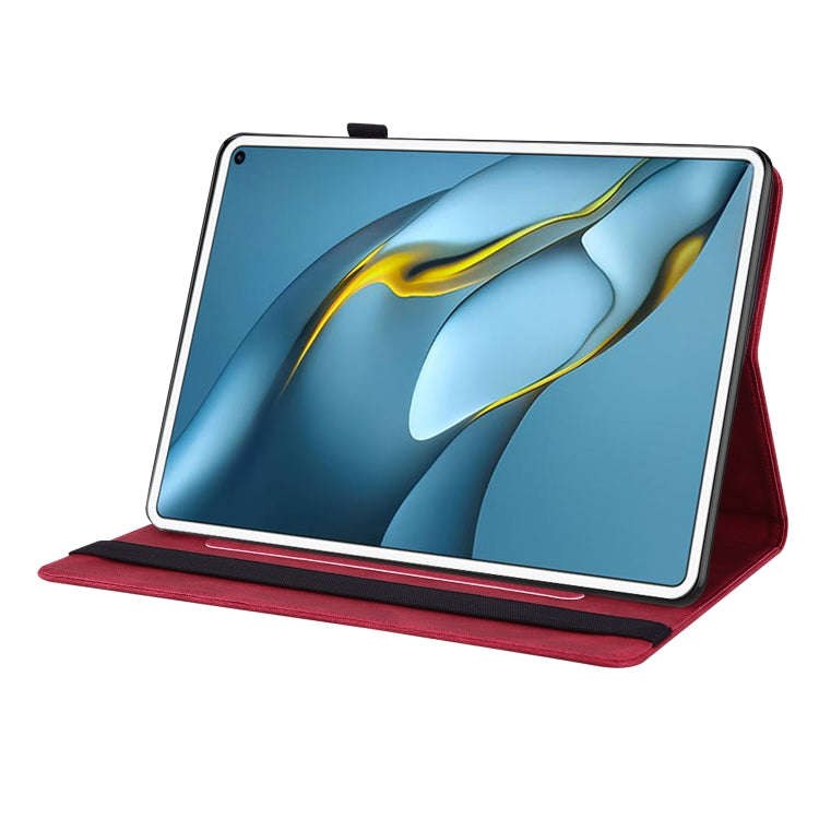 For Huawei MatePad Pro 10.8 2021 Butterfly Flower Embossed Leather Tablet Case(Red)
