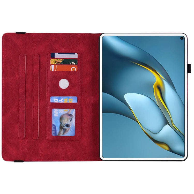For Huawei MatePad Pro 10.8 2021 Butterfly Flower Embossed Leather Tablet Case(Red)