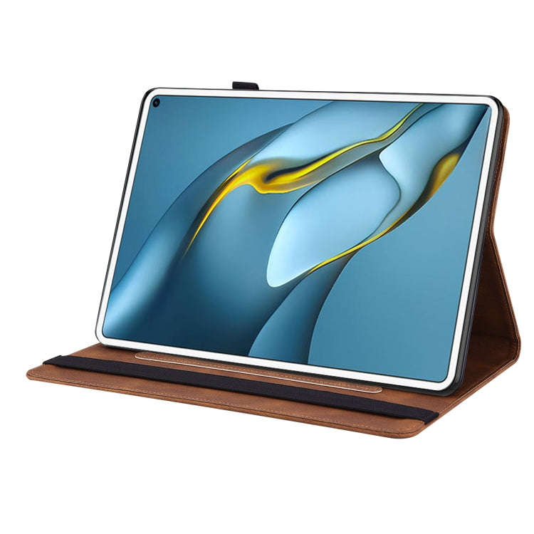 For Huawei MatePad Pro 10.8 2021 Butterfly Flower Embossed Leather Tablet Case(Brown)