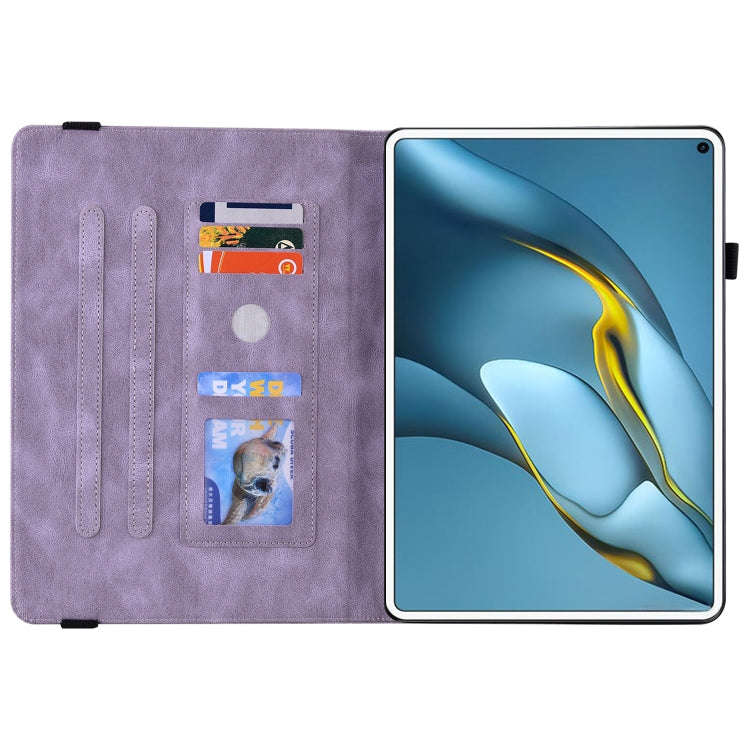 For Huawei MatePad Pro 10.8 2021 Butterfly Flower Embossed Leather Tablet Case(Purple)