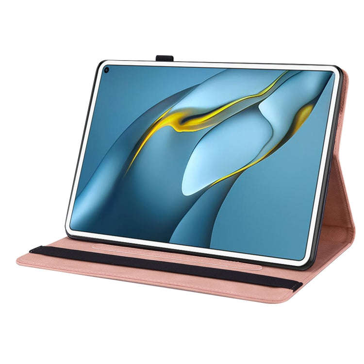 For Huawei MatePad Pro 10.8 2021 Butterfly Flower Embossed Leather Tablet Case(Rose Gold)
