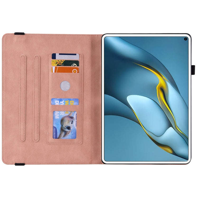 For Huawei MatePad Pro 10.8 2021 Butterfly Flower Embossed Leather Tablet Case(Rose Gold)