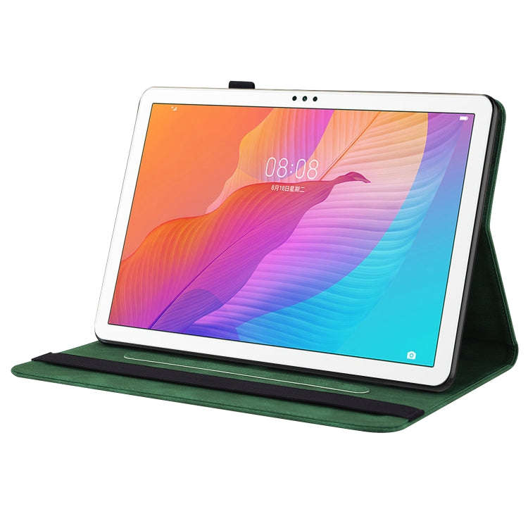 For Huawei MatePad T 10s/Enjoy Tablet 2 Butterfly Flower Embossed Leather Tablet Case(Green)