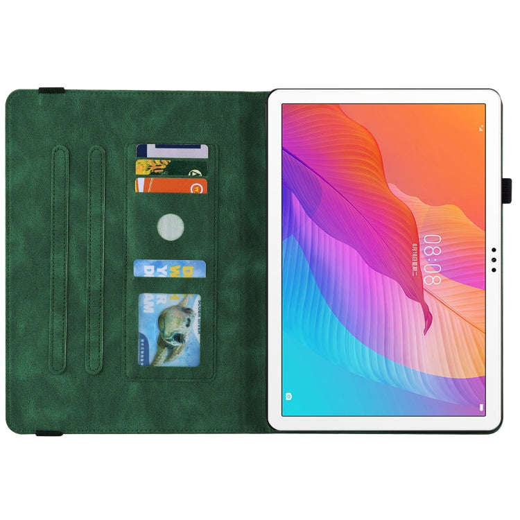 For Huawei MatePad T 10s/Enjoy Tablet 2 Butterfly Flower Embossed Leather Tablet Case(Green)