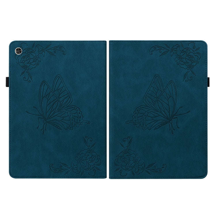 For Huawei MatePad T 10s/Enjoy Tablet 2 Butterfly Flower Embossed Leather Tablet Case(Blue)