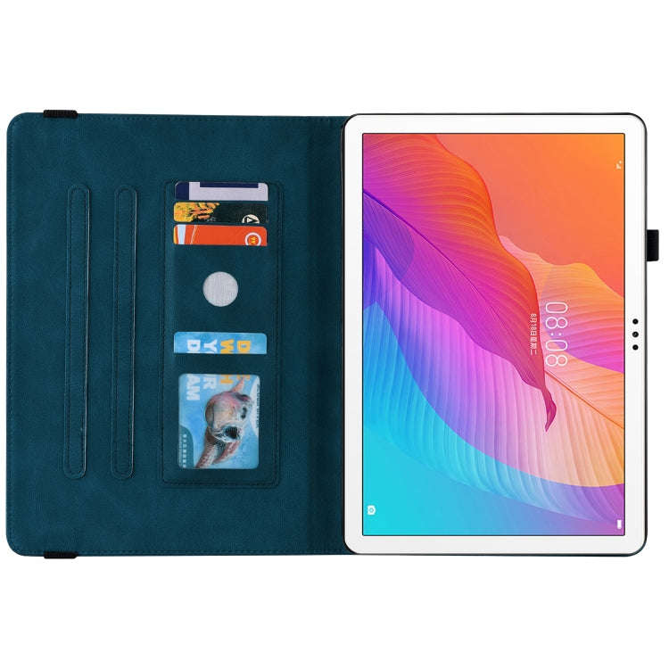 For Huawei MatePad T 10s/Enjoy Tablet 2 Butterfly Flower Embossed Leather Tablet Case(Blue)