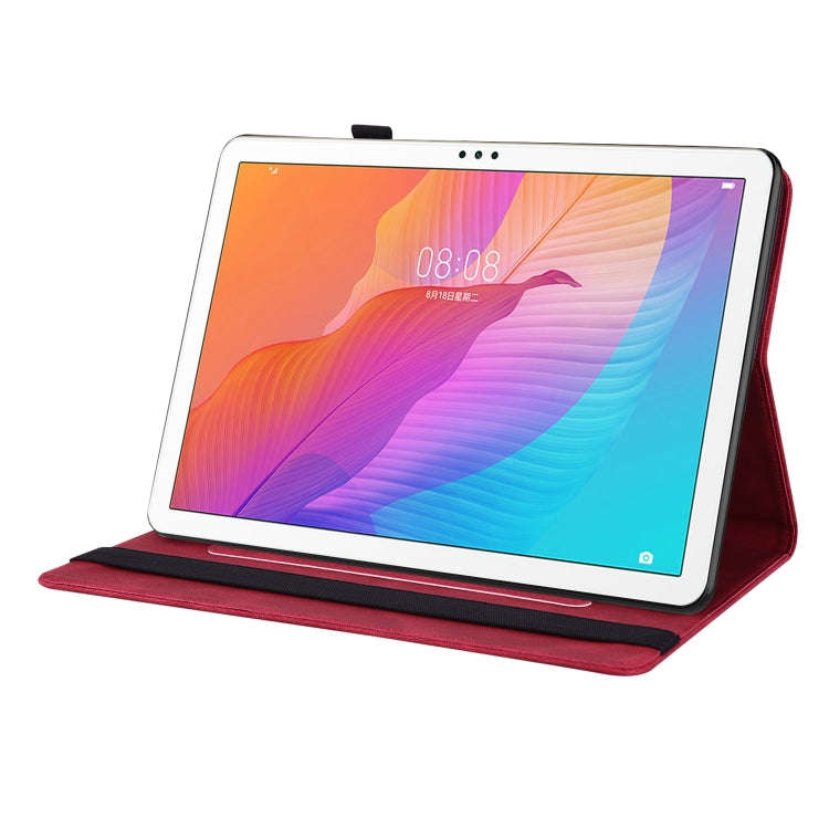 For Huawei MatePad T 10s/Enjoy Tablet 2 Butterfly Flower Embossed Leather Tablet Case(Red)