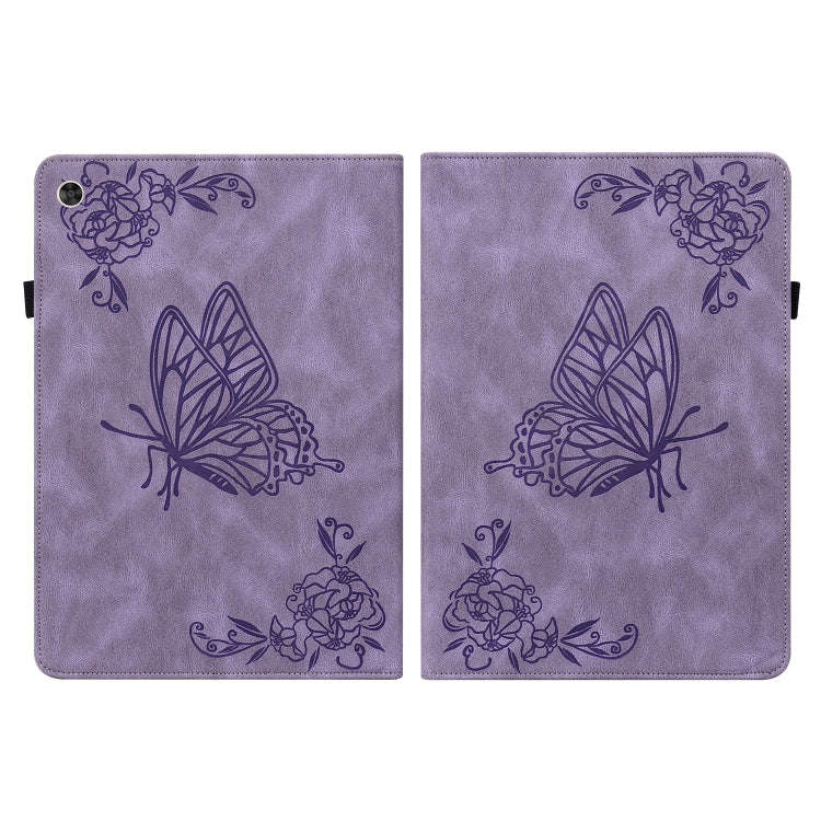 For Huawei MatePad T 10s/Enjoy Tablet 2 Butterfly Flower Embossed Leather Tablet Case(Purple)