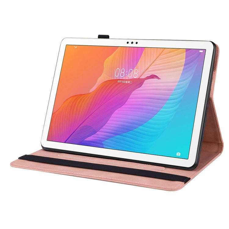 For Huawei MatePad T 10s/Enjoy Tablet 2 Butterfly Flower Embossed Leather Tablet Case(Rose Gold)