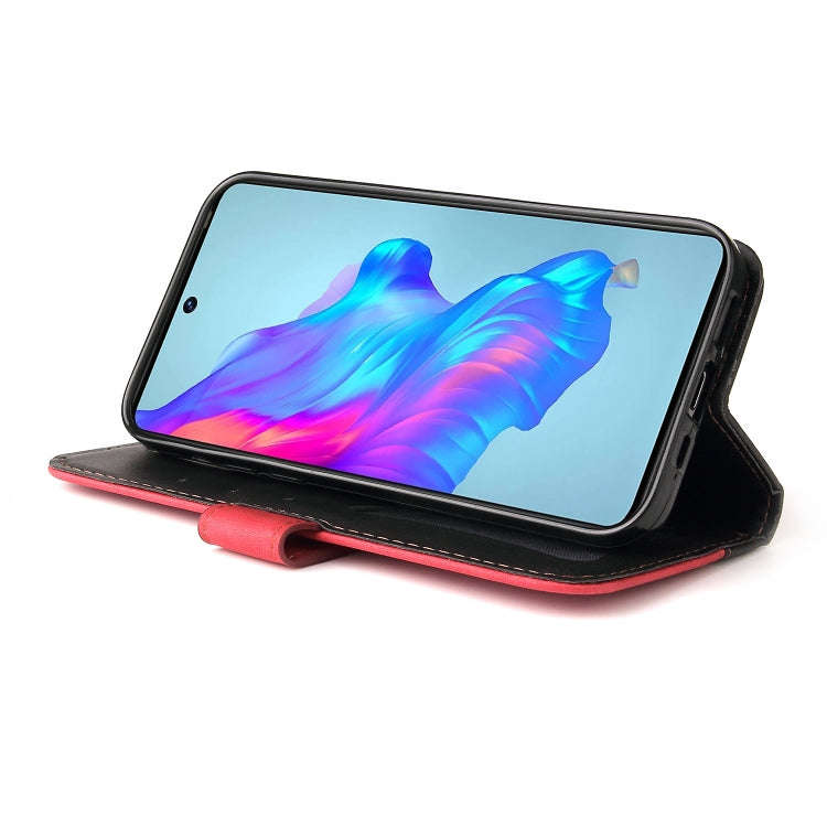For Tecno Camon 18/18 P Stitching-Color Horizontal Flip Leather Case(Red)