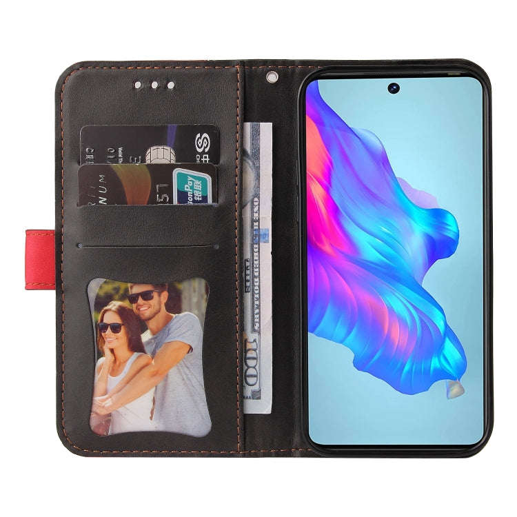 For Tecno Camon 18/18 P Stitching-Color Horizontal Flip Leather Case(Red)