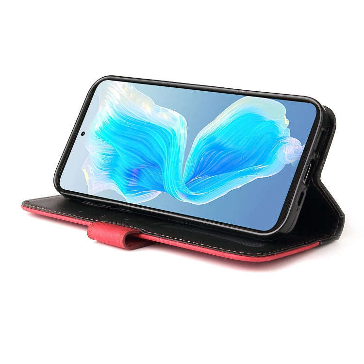 For Tecno Camon 18 Premier Stitching-Color Horizontal Flip Leather Case(Red)