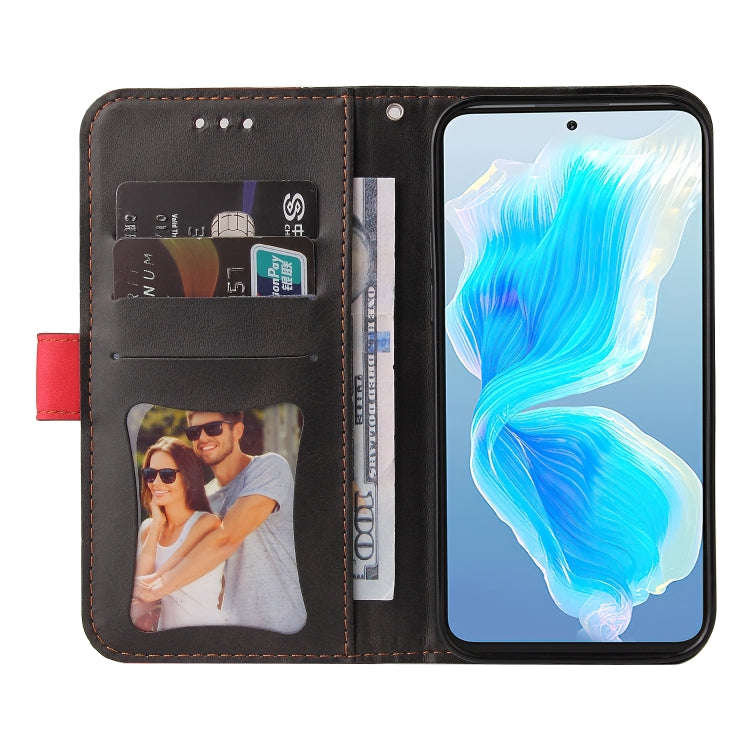For Tecno Camon 18 Premier Stitching-Color Horizontal Flip Leather Case(Red)