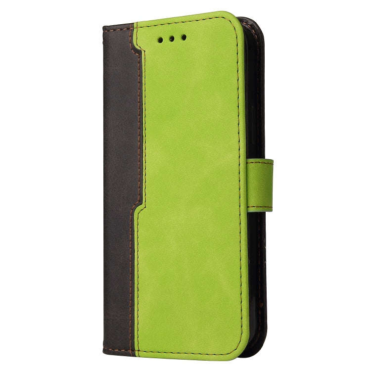 For Tecno Camon 18 Premier Stitching-Color Horizontal Flip Leather Case(Green)