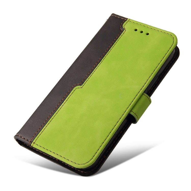 For Tecno Camon 18 Premier Stitching-Color Horizontal Flip Leather Case(Green)