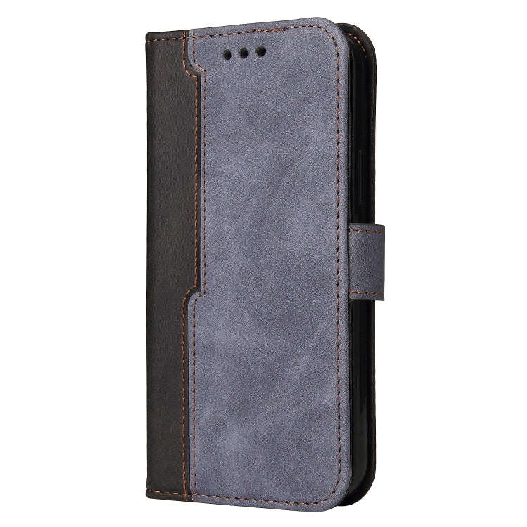 For Tecno Camon 18 Premier Stitching-Color Horizontal Flip Leather Case(Grey)