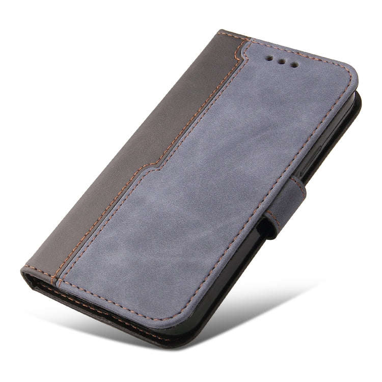 For Tecno Camon 18 Premier Stitching-Color Horizontal Flip Leather Case(Grey)