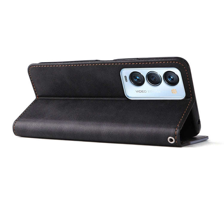 For Tecno Camon 18 Premier Stitching-Color Horizontal Flip Leather Case(Grey)
