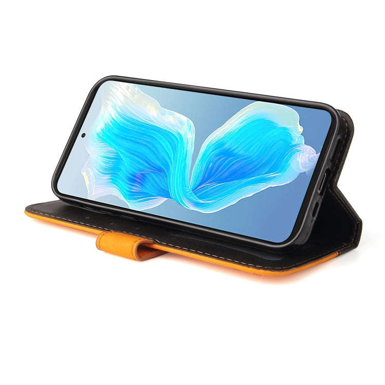 For Tecno Camon 18 Premier Stitching-Color Horizontal Flip Leather Case(Orange)