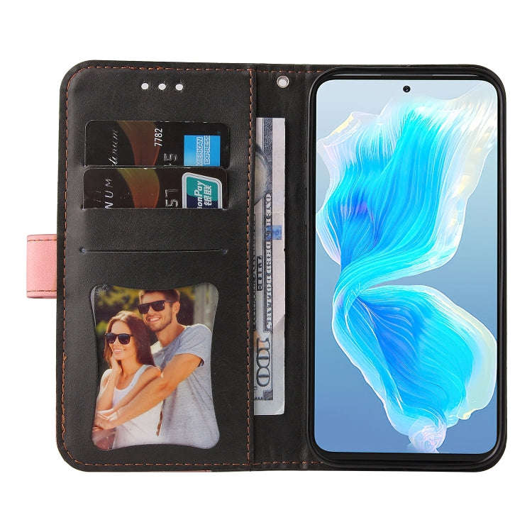 For Tecno Camon 18 Premier Stitching-Color Horizontal Flip Leather Case(Pink)