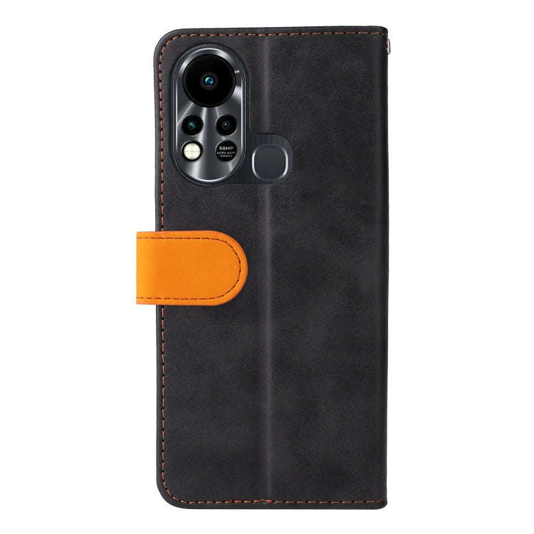 For Infinix Hot 11S Stitching-Color Horizontal Flip Leather Case(Orange)