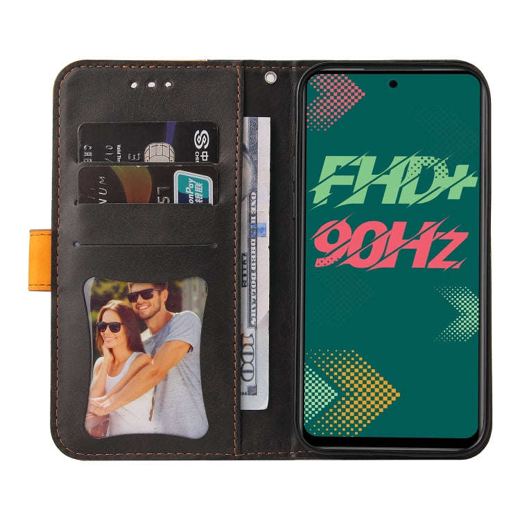 For Infinix Hot 11S Stitching-Color Horizontal Flip Leather Case(Orange)