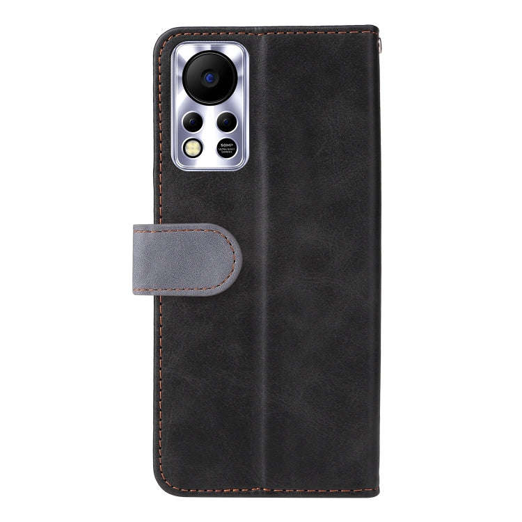 For Infinix Hot 11S NFC Stitching-Color Horizontal Flip Leather Case(Grey)
