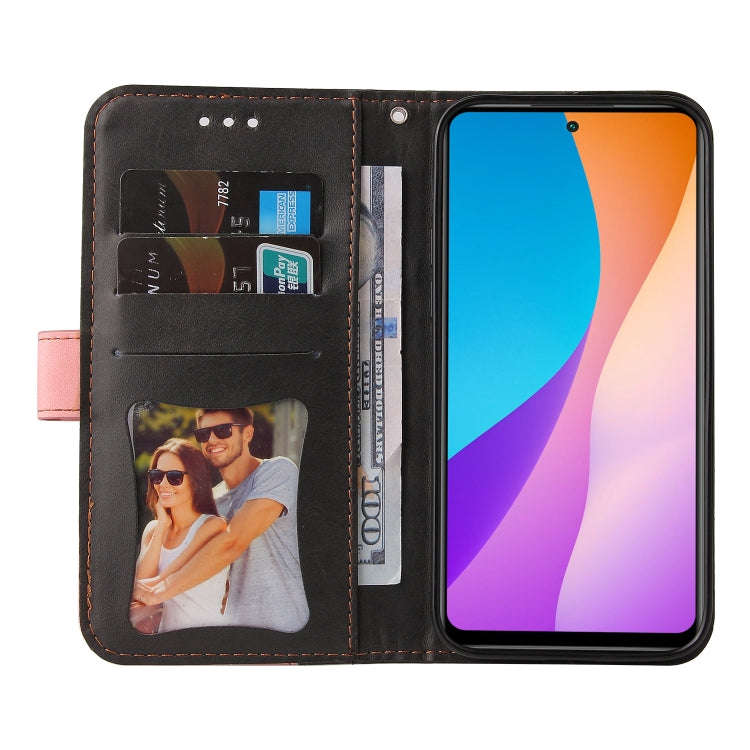 For Infinix Hot 11S NFC Stitching-Color Horizontal Flip Leather Case(Pink)