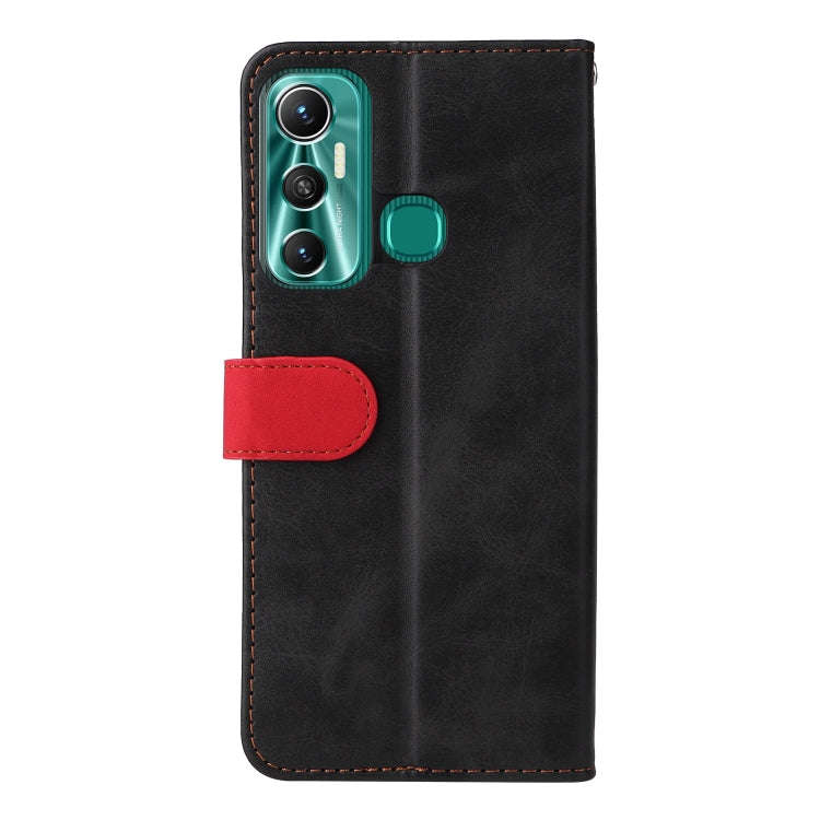For Infinix Hot 11 Stitching-Color Horizontal Flip Leather Case(Red)
