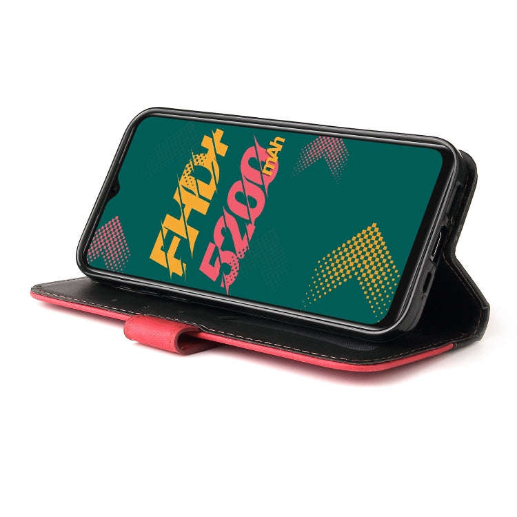 For Infinix Hot 11 Stitching-Color Horizontal Flip Leather Case(Red)